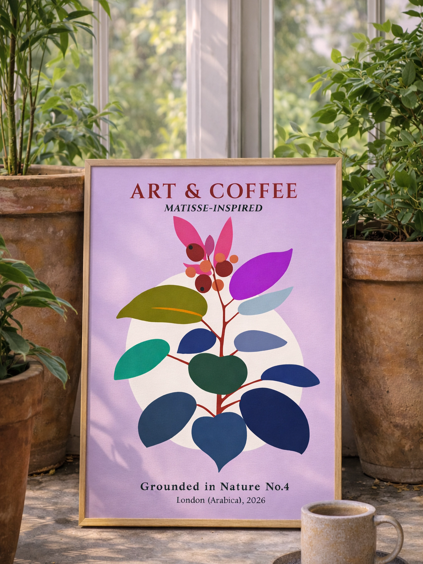 Grounded in Nature No. 4 - Matisse-Inspired Funky Botanical Art