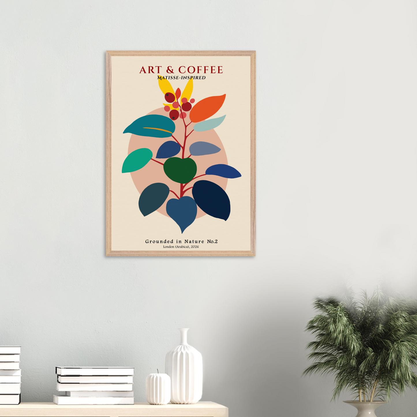 Grounded in Nature No. 2 - Matisse-Inspired Botanical Coffee Art