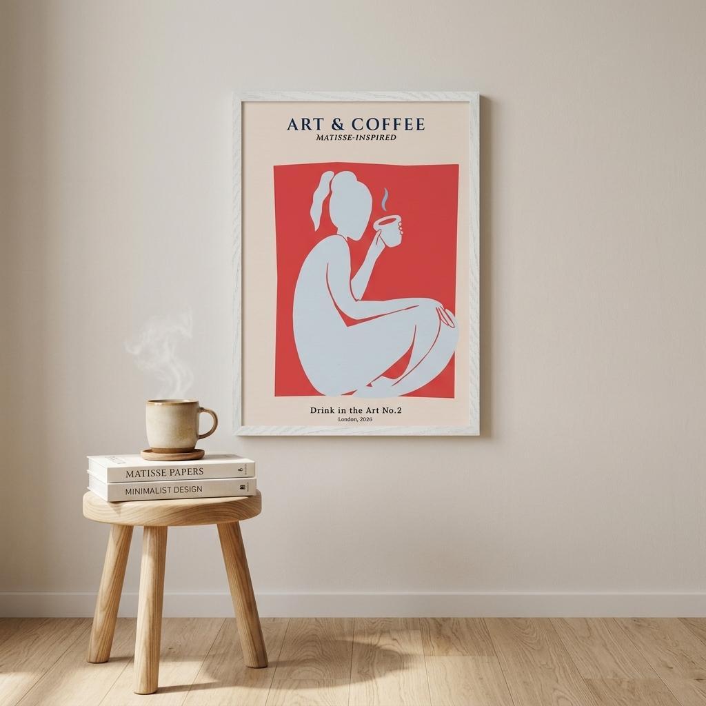 Drink in the Art No. 2 - Matisse-Inspired Minimalist Coffee Print