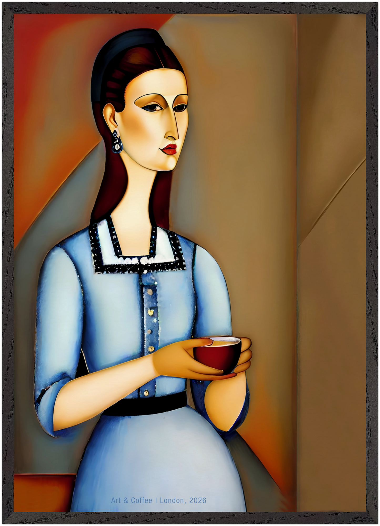 The Blue Elegance | Wall Art - The Modigliani Edition