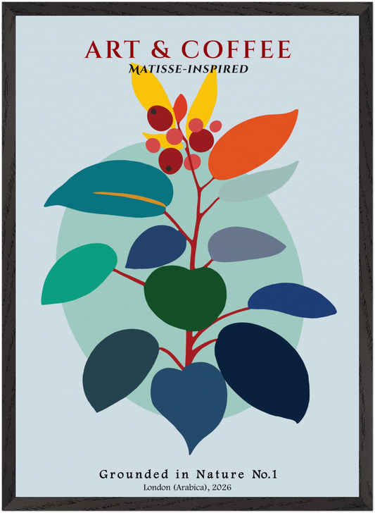 Grounded in Nature No. 1 - Matisse-Inspired Botanical Coffee Art