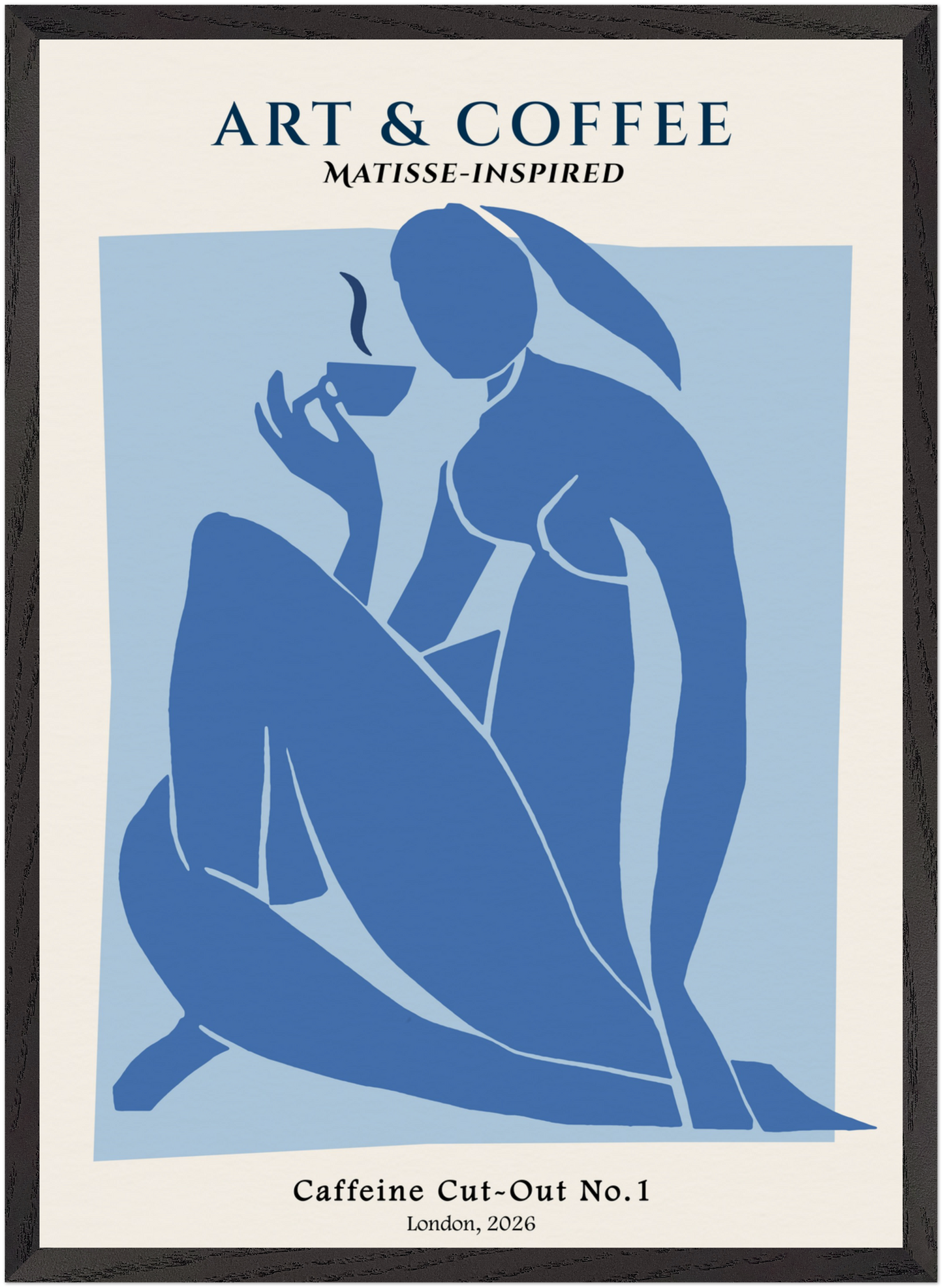 Caffeine Cut-Out No. 1 - Matisse-Inspired Cerulean Figurative Art