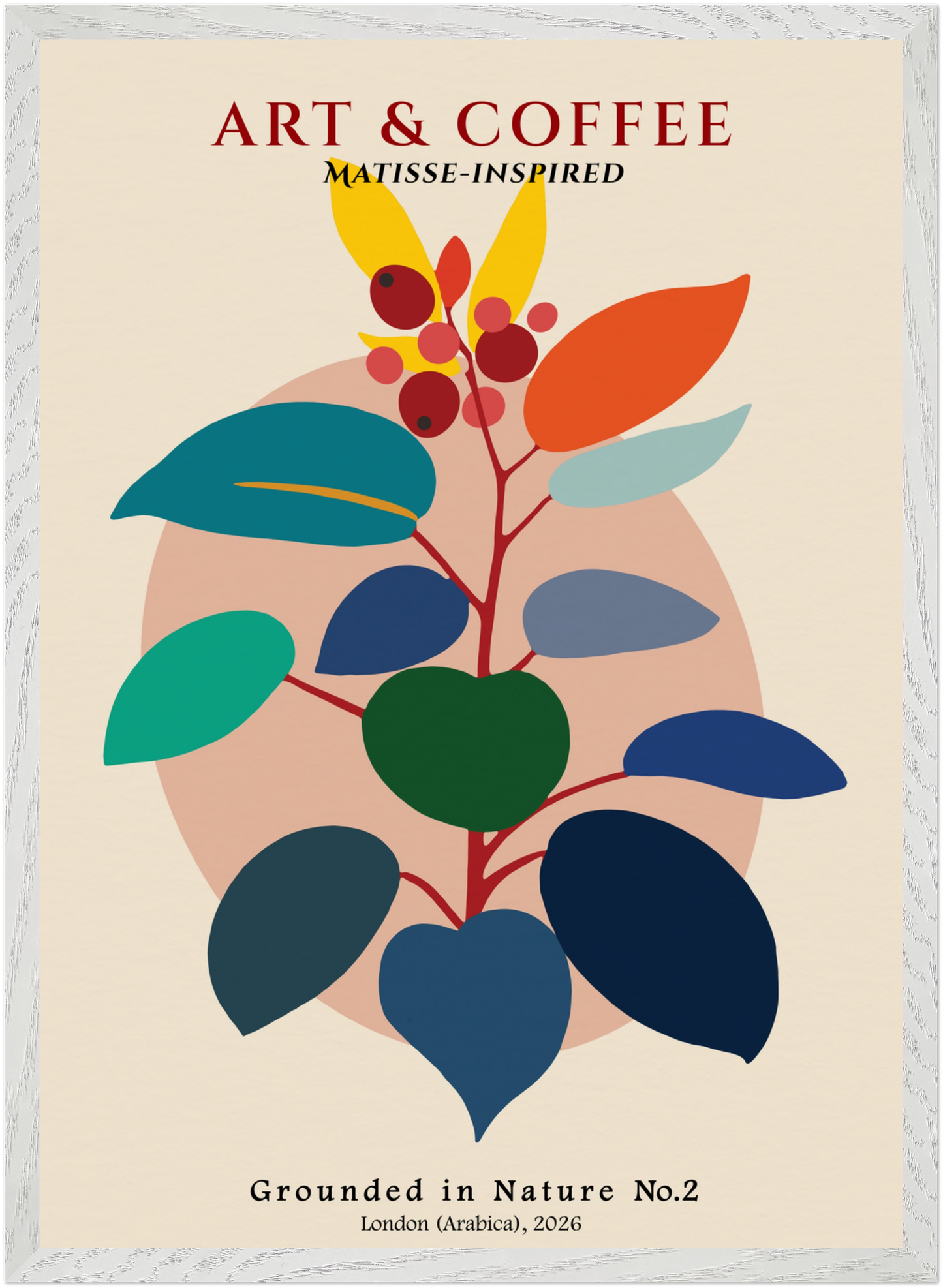 Grounded in Nature No. 2 - Matisse-Inspired Botanical Coffee Art