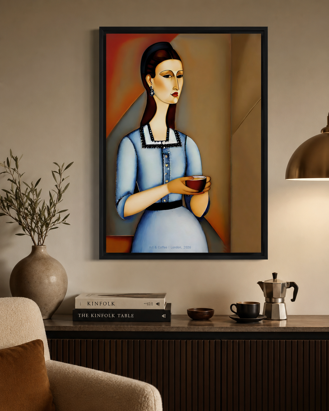The Blue Elegance | Wall Art - The Modigliani Edition