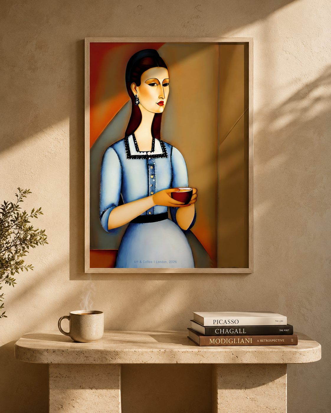 The Blue Elegance | Wall Art - The Modigliani Edition